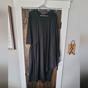 Rose Marie Fashion black off the shoulder ruffle, cape dress